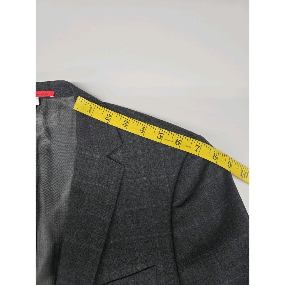 Mattarazi Uomo Men's Super 150's Australian Wool Window‎ Pane Blazer Size 52